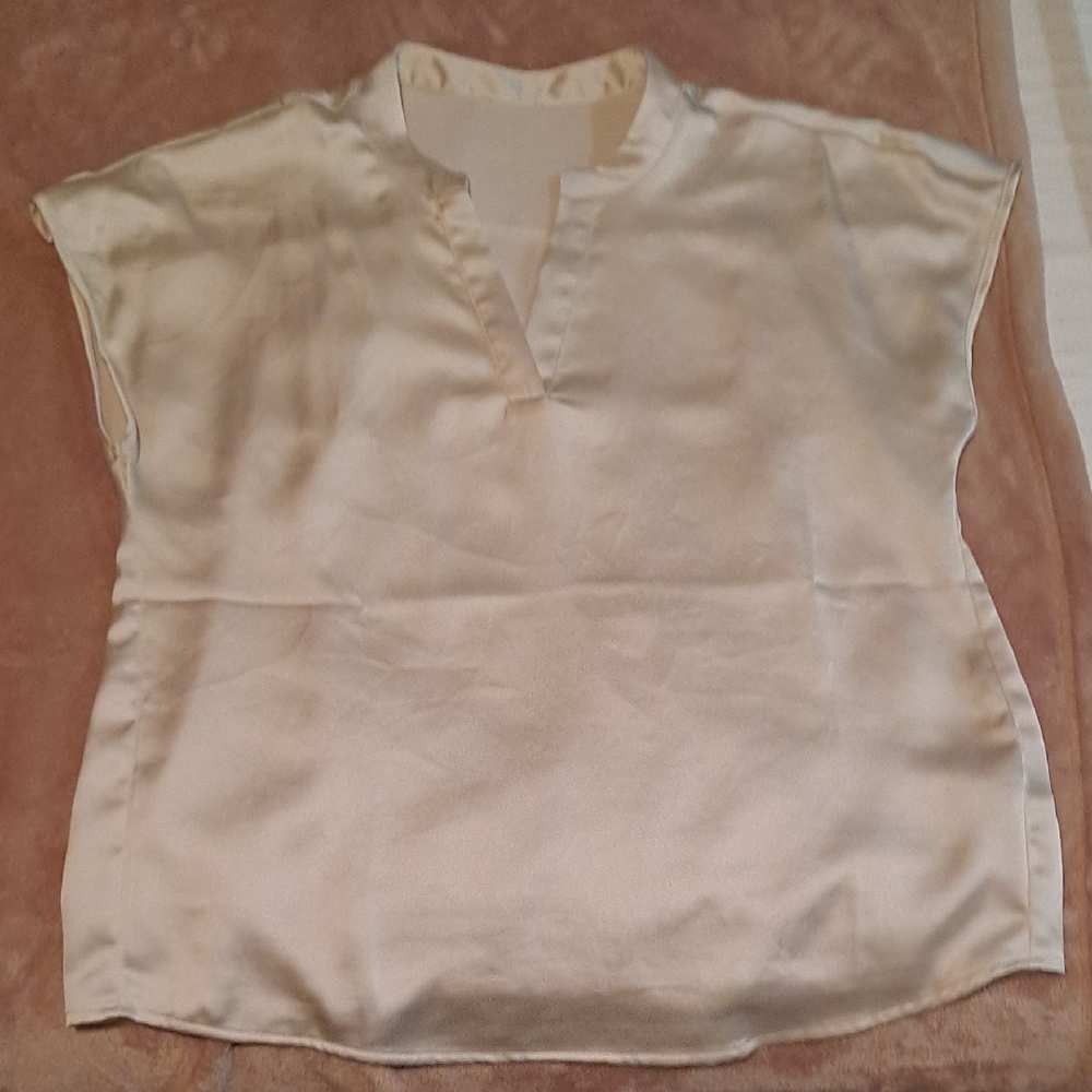 Cream Satin Women's Top